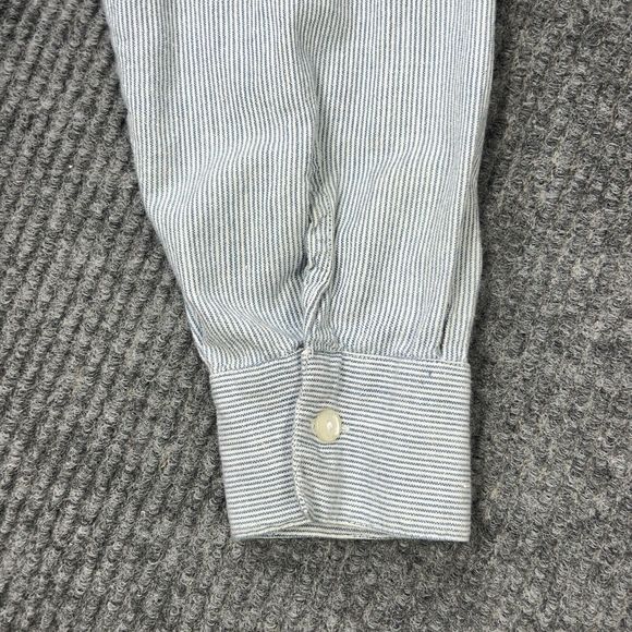 VTG 90’s New Directions Shirt Women Large Blue Stripe Christmas Embroidered Top - Picture 13 of 14